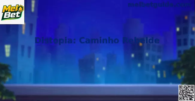 Cenário amplo de Distopia: Caminho Rebelde com estética distópica futurista
